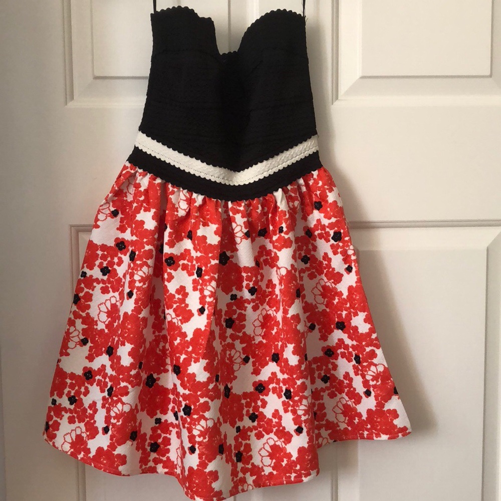 Strapless Floral Dress